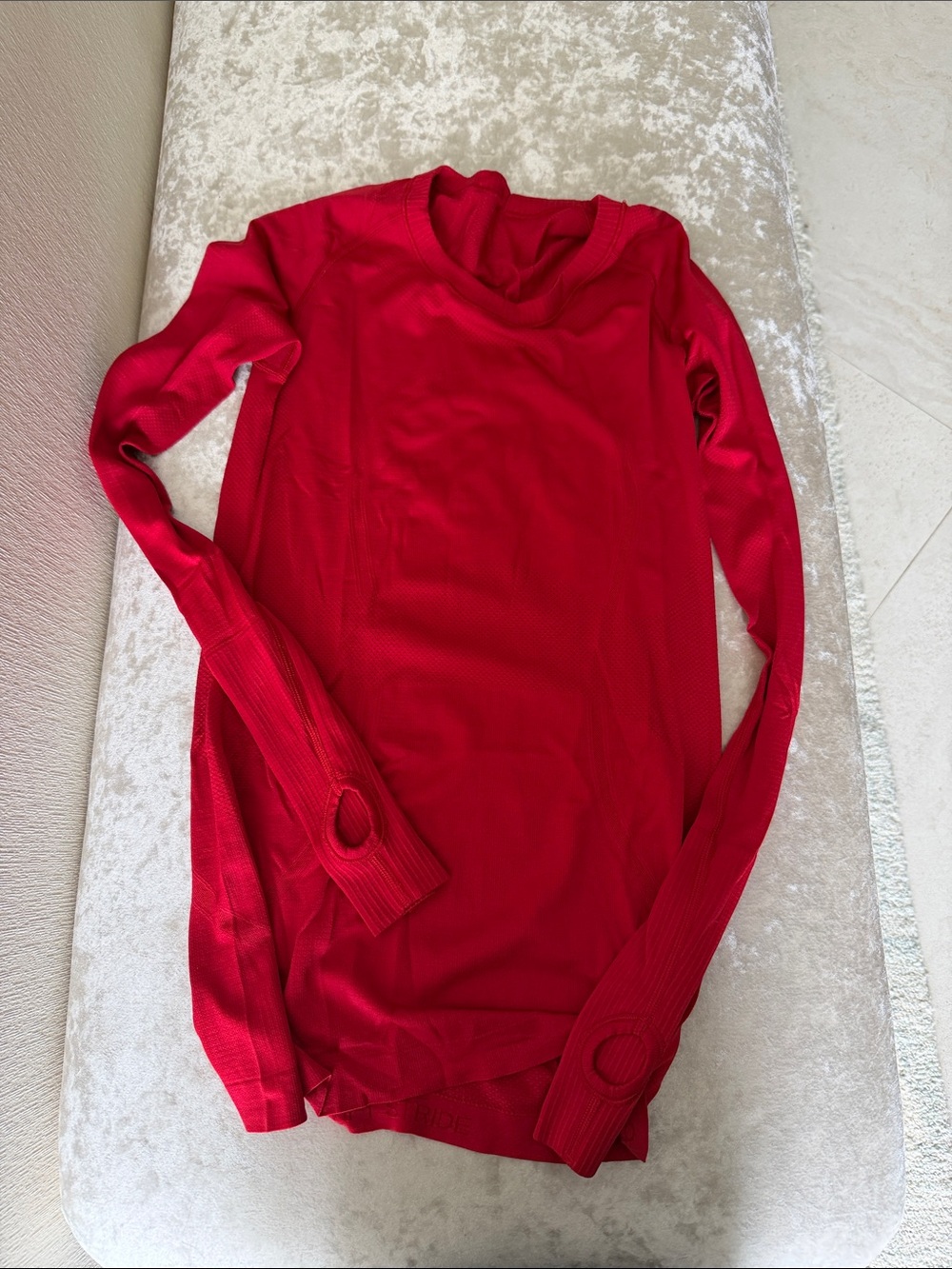 lululemon athletica Red Long-Sleeve Top with Thumbholes